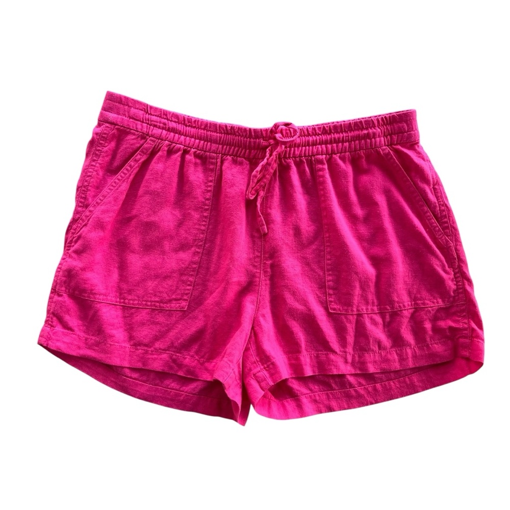 J.Crew Women’s Sm. Pink Linen Blend Drawstring Shorts Nautical Beach Girly AX922